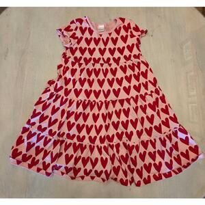 Hanna Andersson All Hearts Twirl Power Dress SZ 8 Girls Valentines